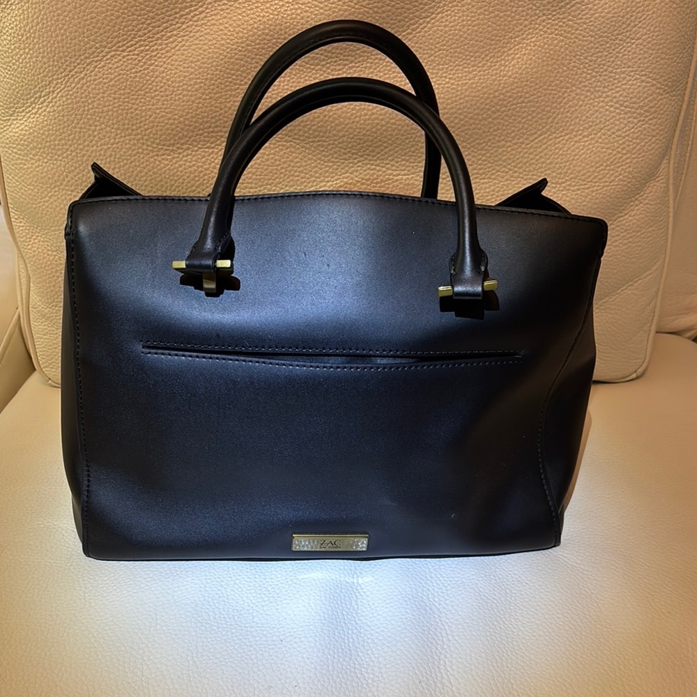 Zac Posen Black Satchel with Structured Design and Sturdy Handles